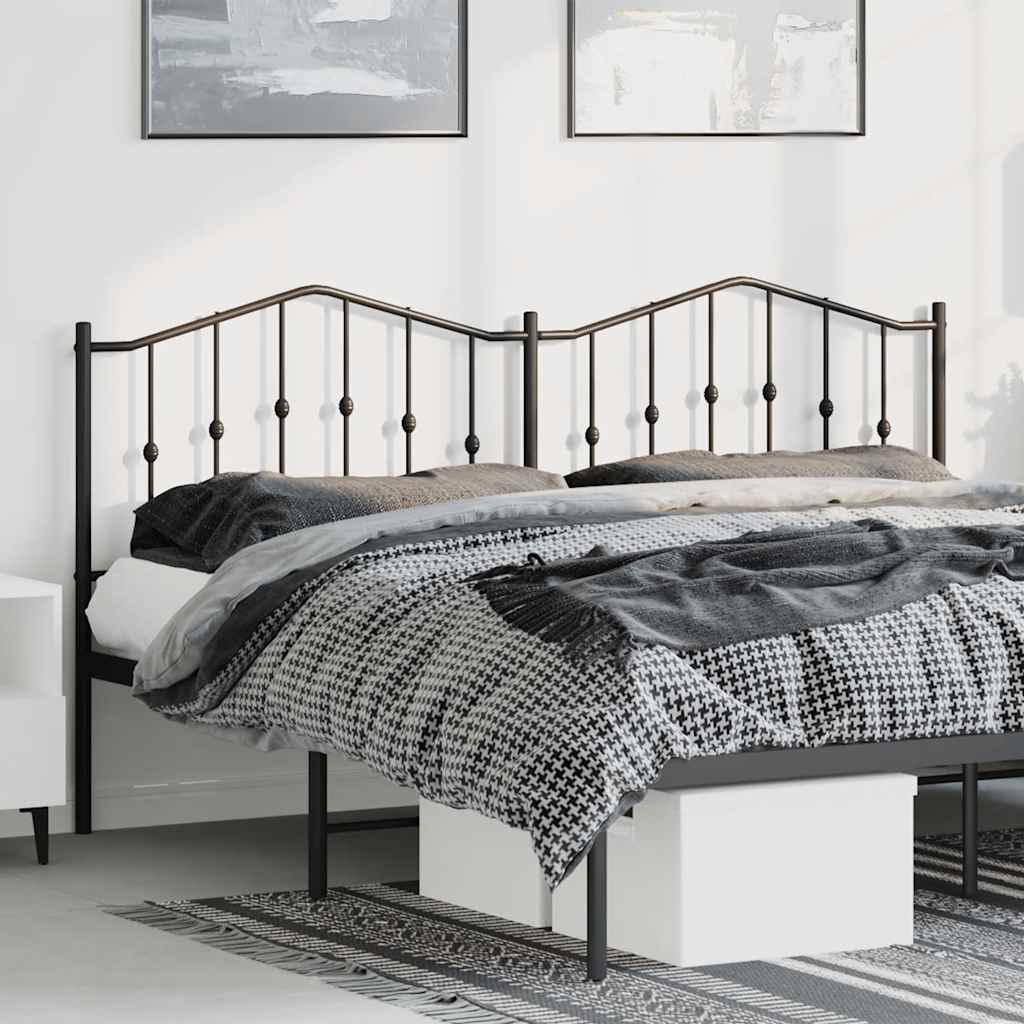 Cabeceira de cama 180 cm metal preto 387484