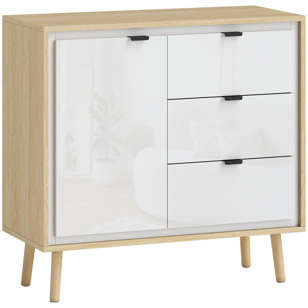 Aparador 80x35x77 cm color blanco Homcom, casa - móveis de armazenamento