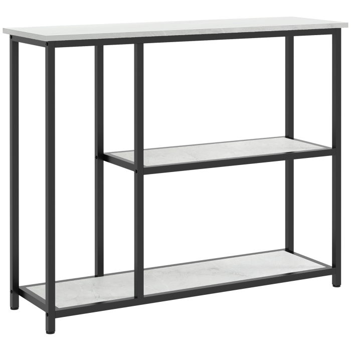 Consola para entrada 2 prateleiras branco 80x100x30cm