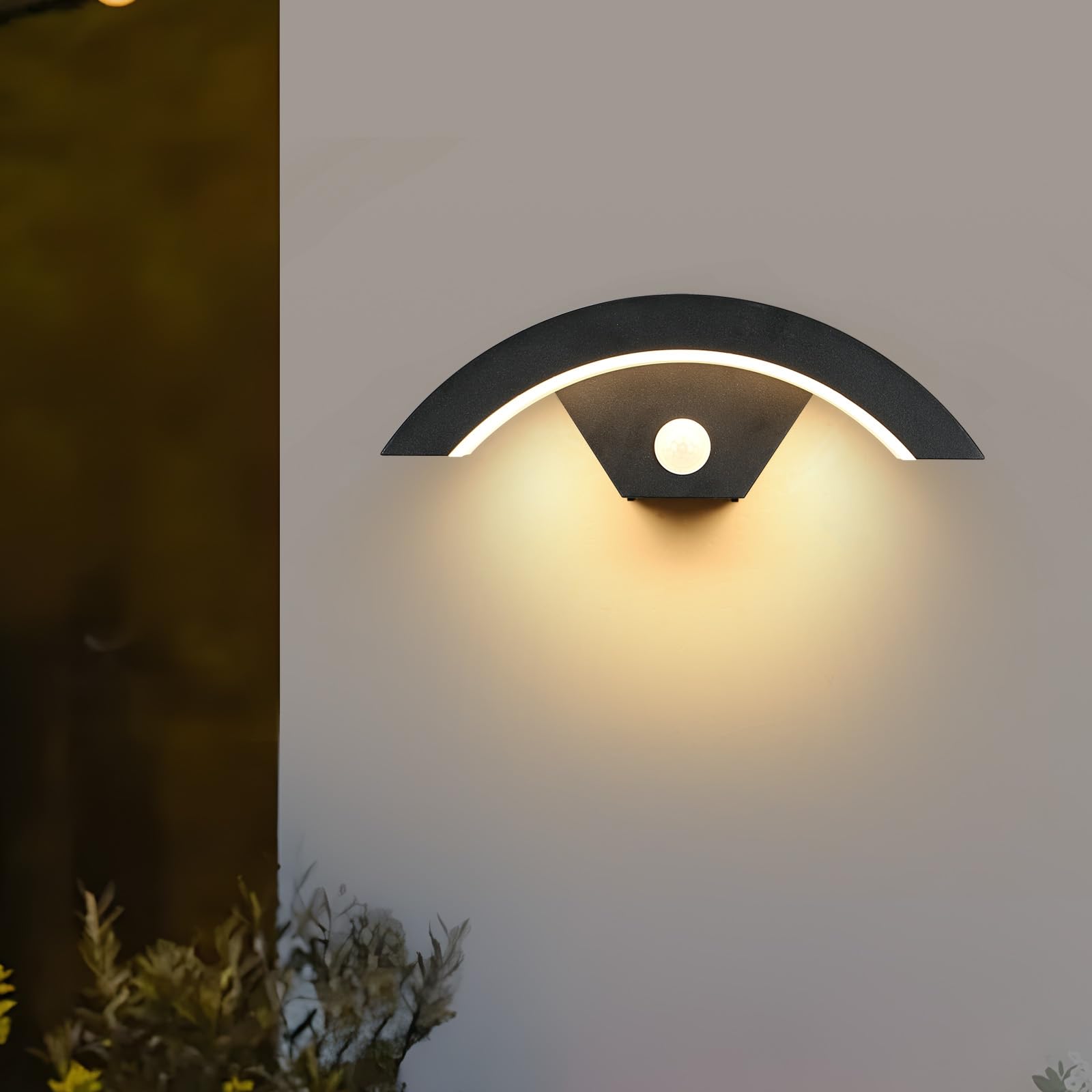 Luminária de parede exterior com sensor impermeável 24 w antracite