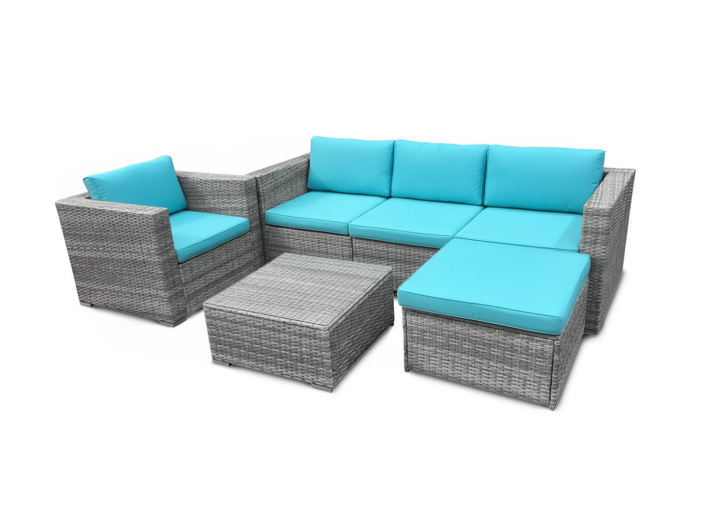 Conjunto de jardim: sofá + mesa + poltrona. Mobiliário para jardim e