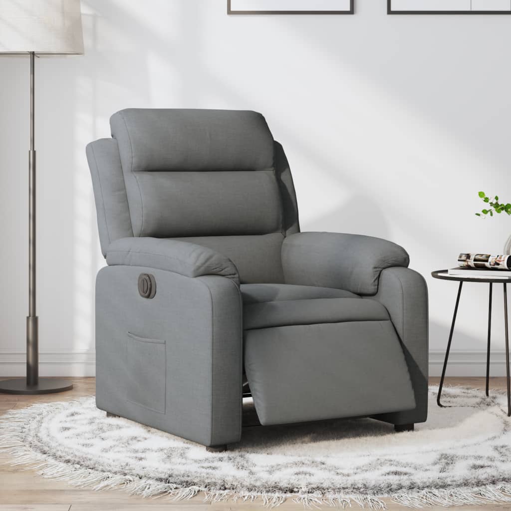 Poltrona reclinável elétrica tecido cinzento-escuro ewg7732