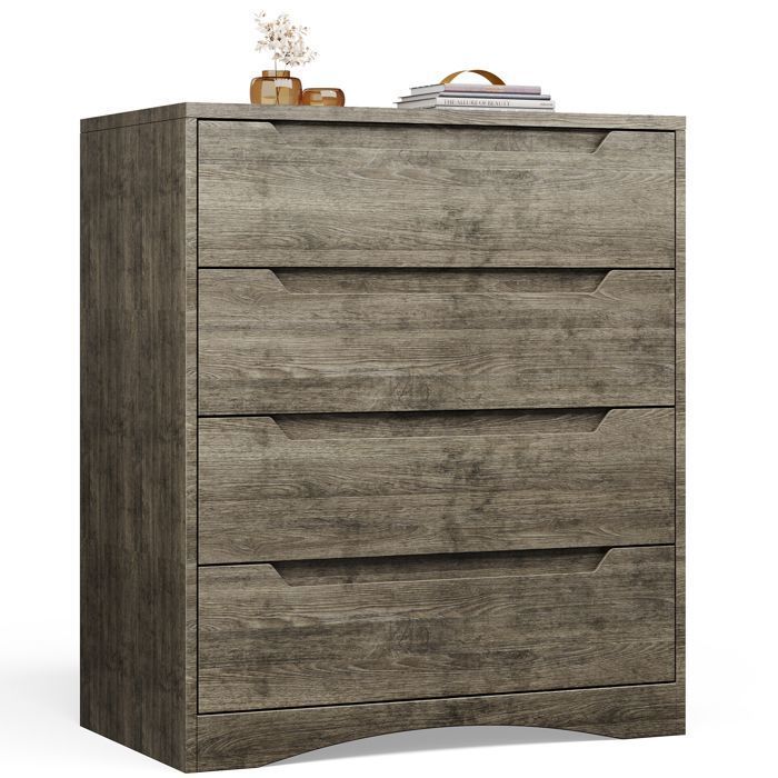 Cômoda de 4 gavetas castanho escuro - 71 x 41 x 82 cm