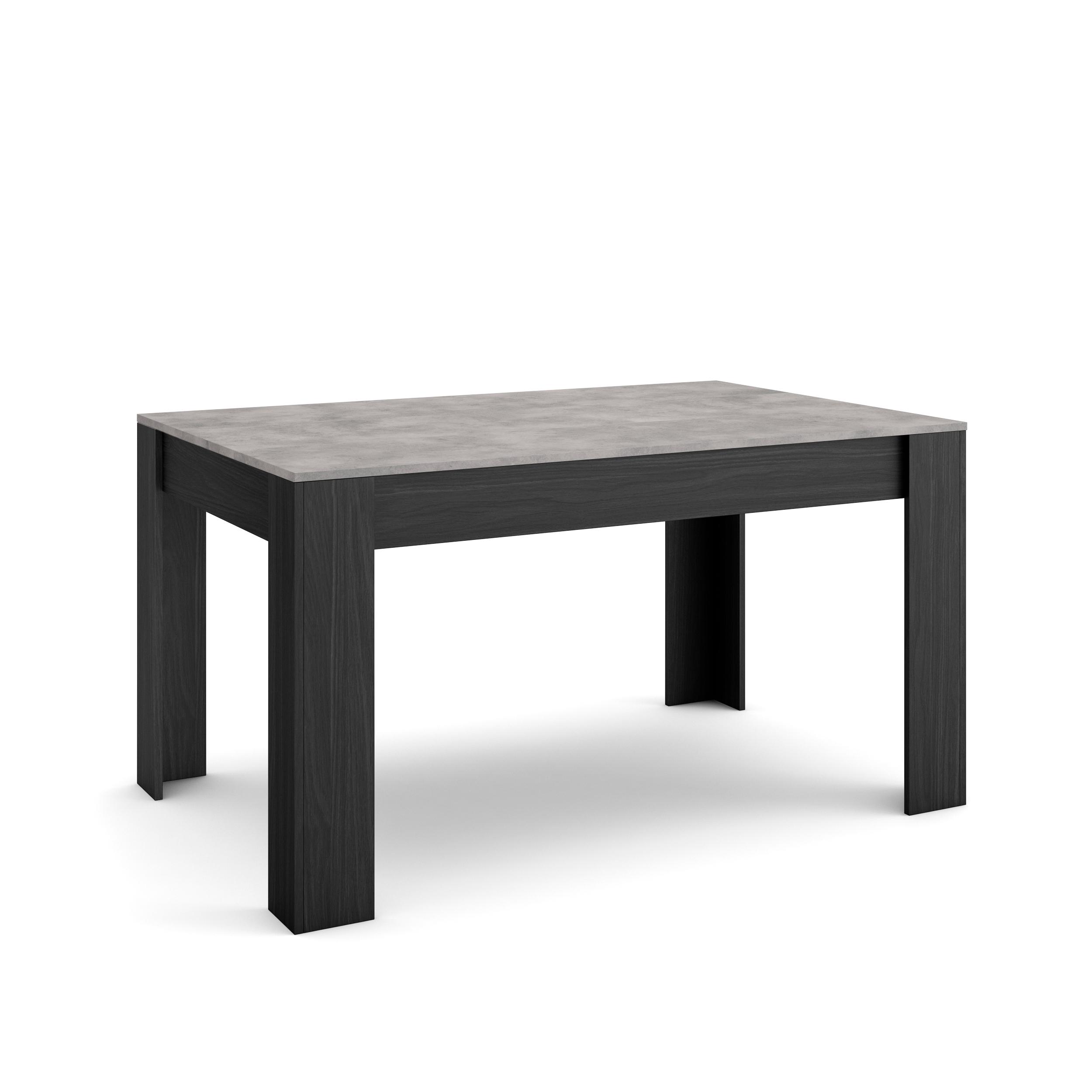 Mesa sala de jantar, 140x90x76cm, cimento e preto
