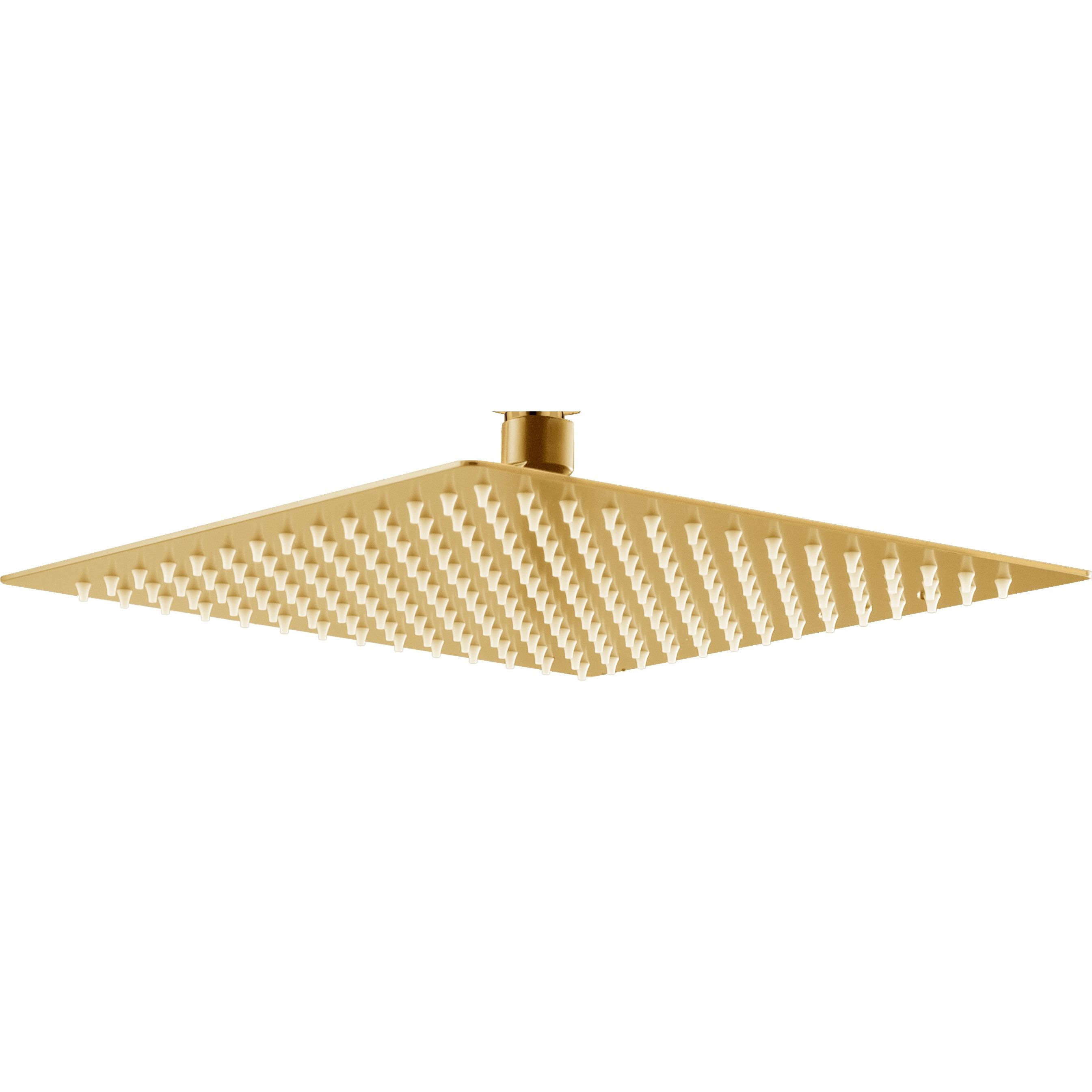 Soffione quadrado 20x20 em aço e latão dourado escovado