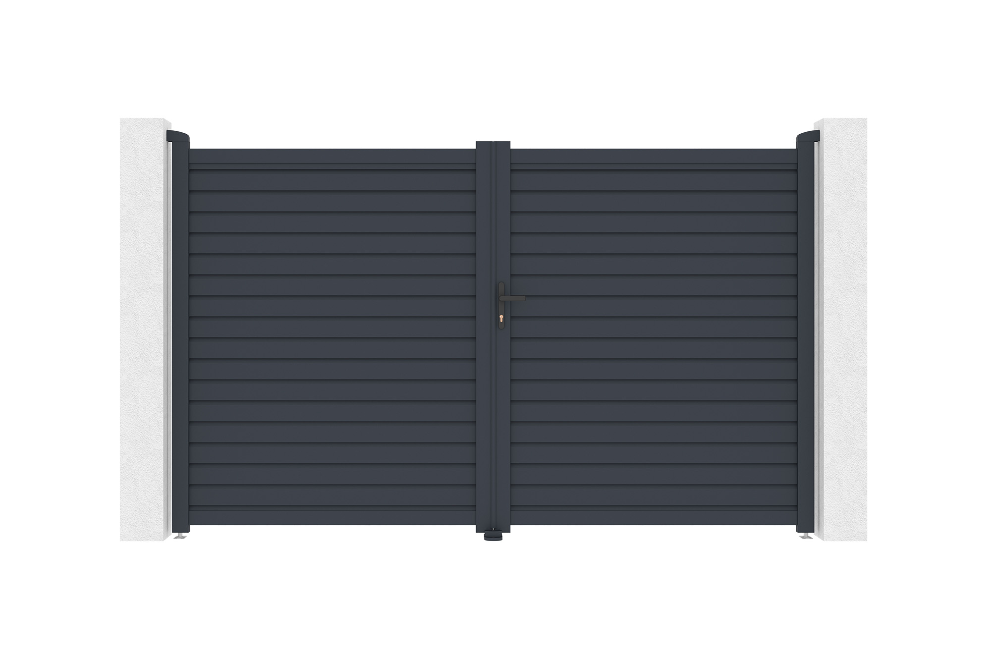 Portão de abrir calancia 3m alt.180cm alumínio cinza + motor
