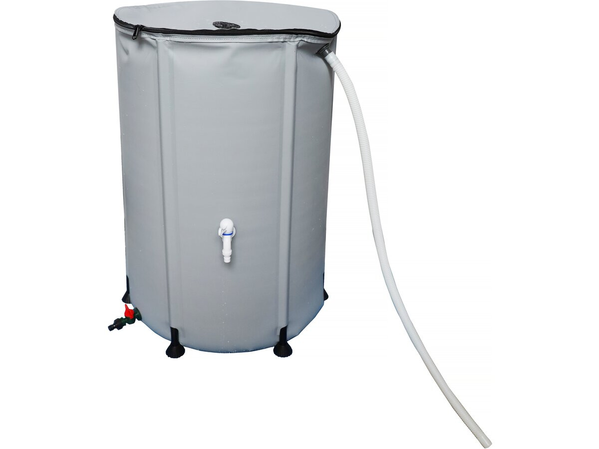 Coletor de água em PVC flexível 250 l - cinza