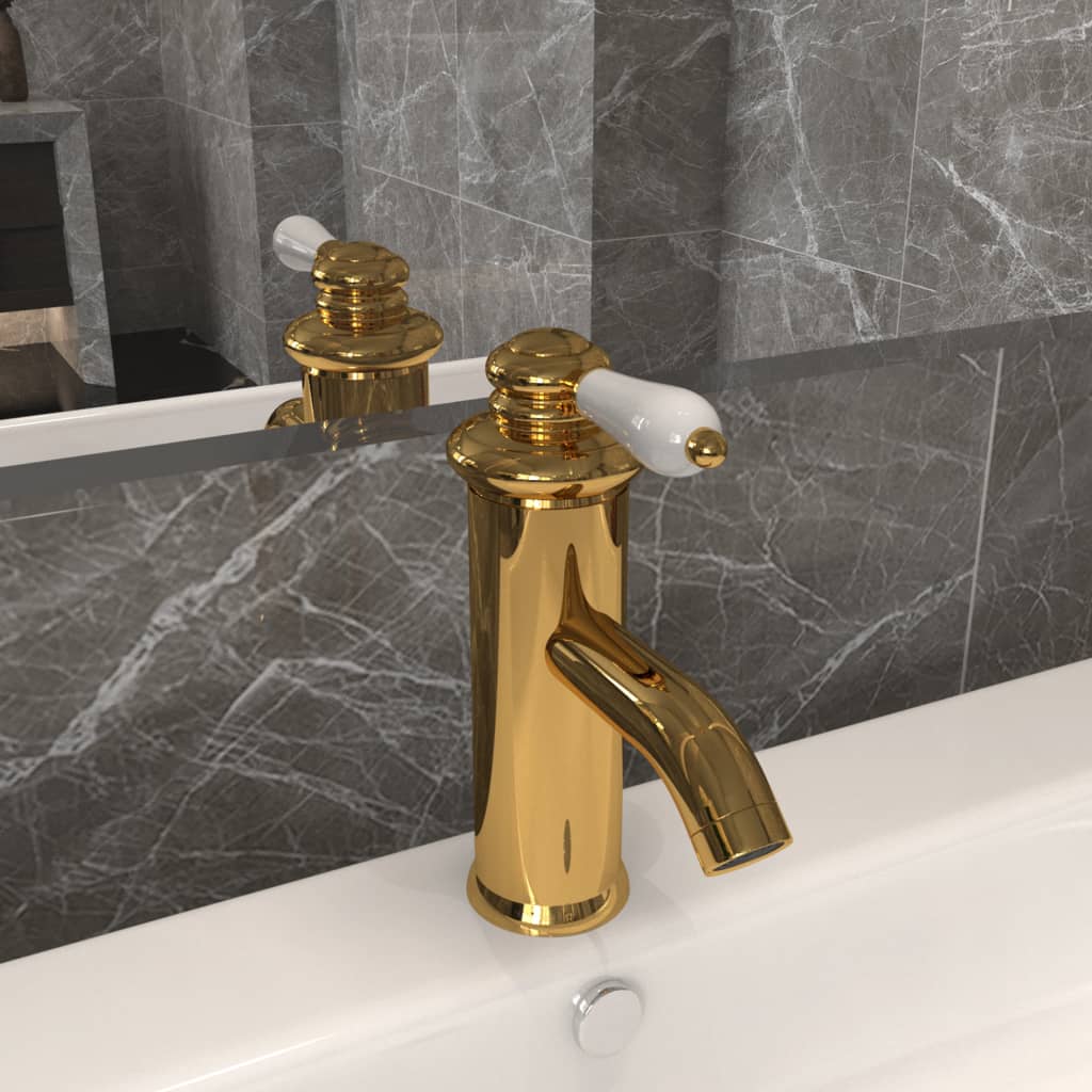 Torneira para lavatório de casa de banho 130x180 mm dourado pt6293