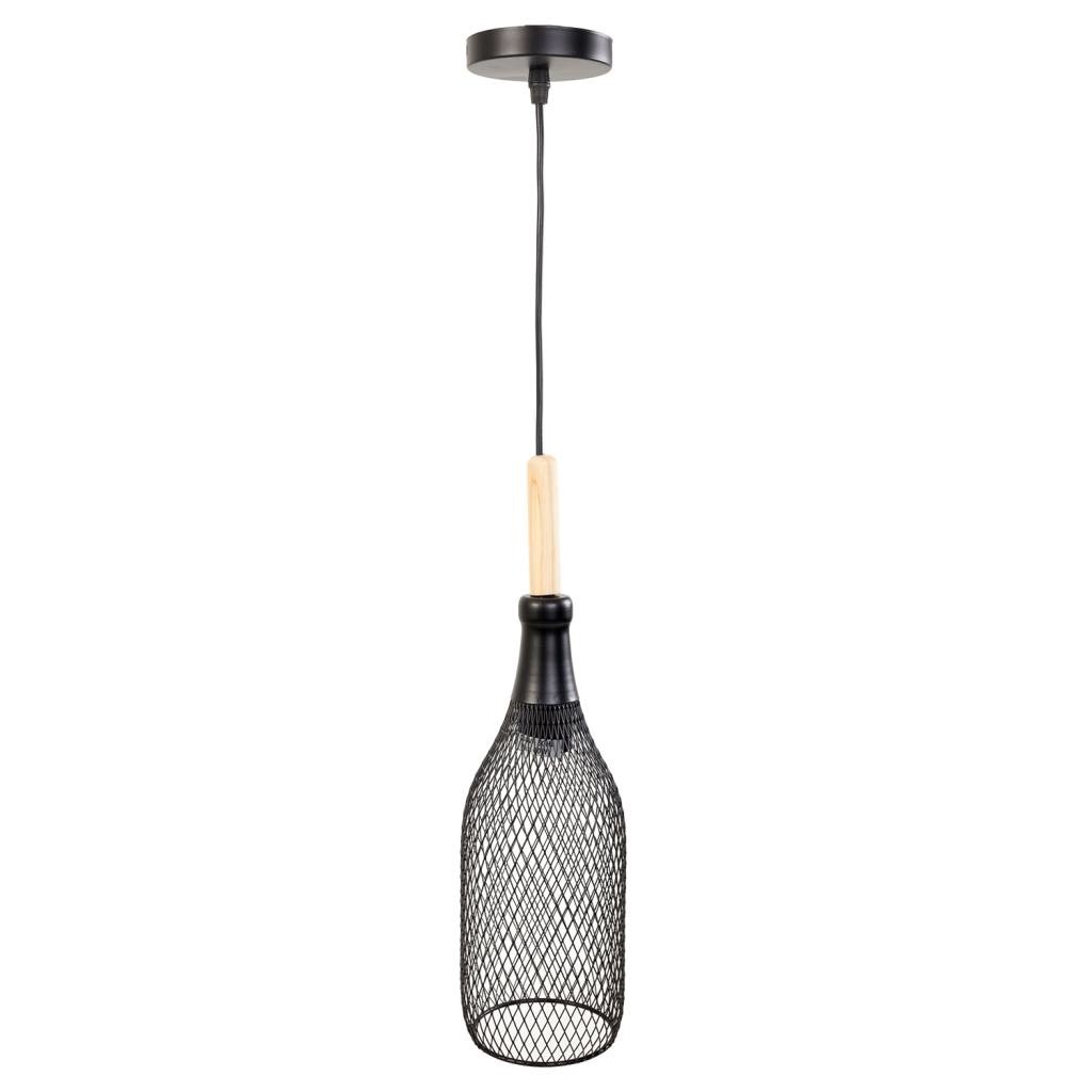 Candeeiro de teto em metal preto 11,5x11,5x41/110