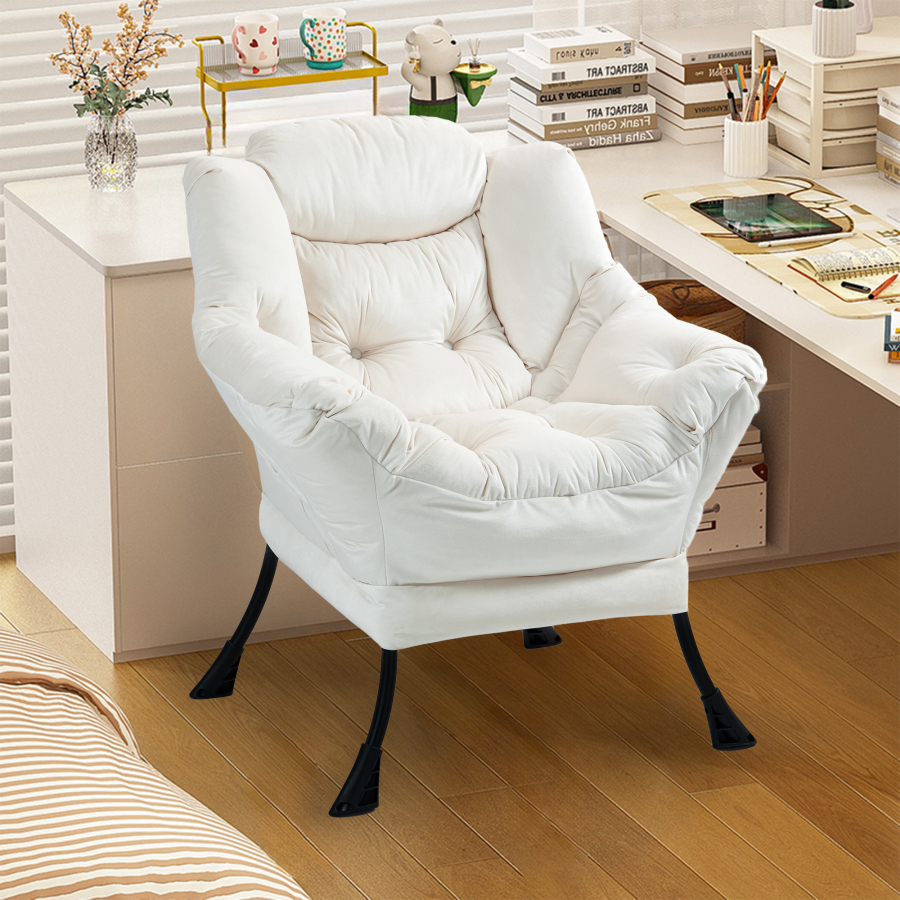Poltrona relax em metal branca para sala quarto e varanda