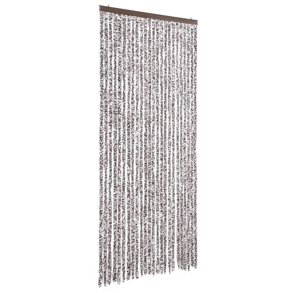 Cortina anti-insetos 100x230 cm chenille castanho e bege