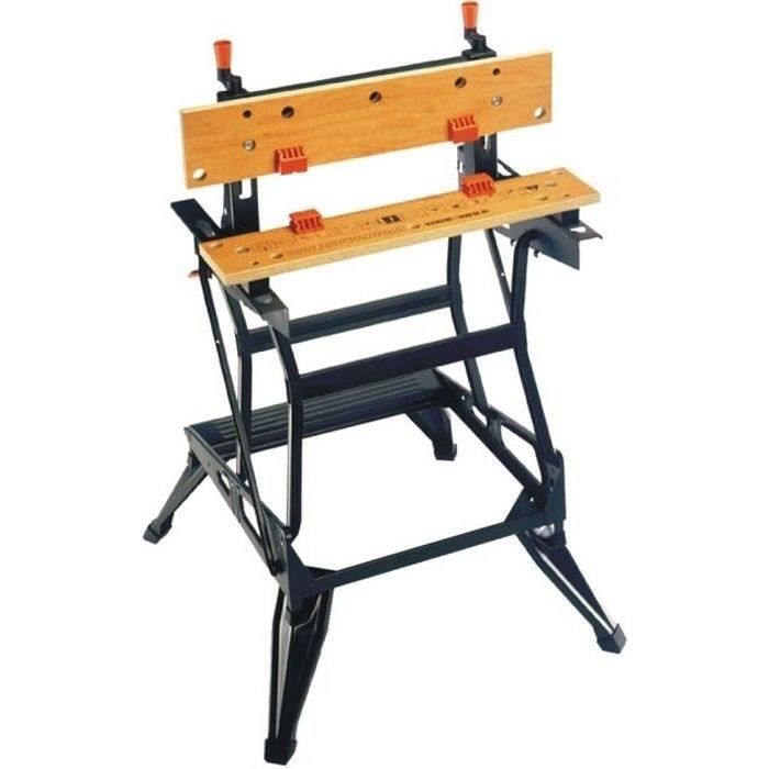 Etabli com morsa dobrável - black+decker - wm550-xj - 2 mandíbulas em bambu