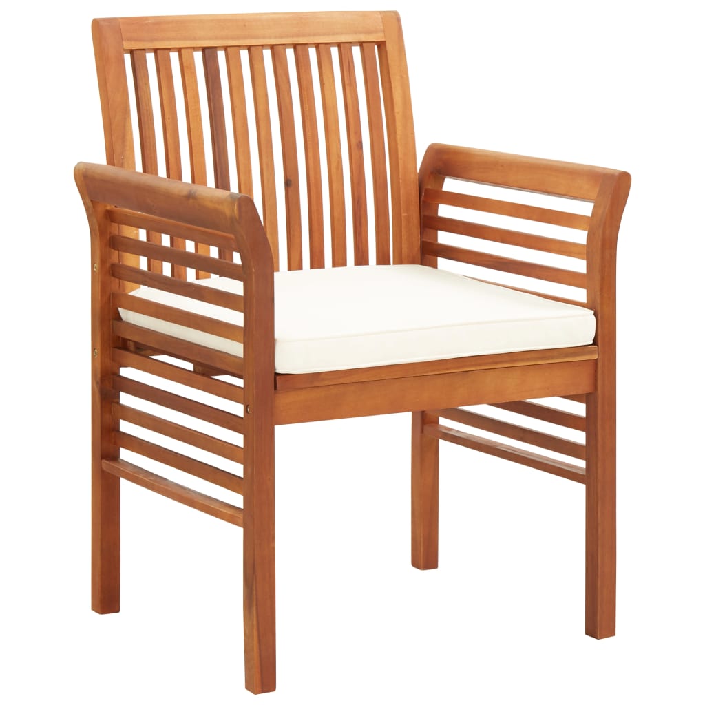 vidaXL sillas de comedor de jardín 4 uds con cojines madera de acacia