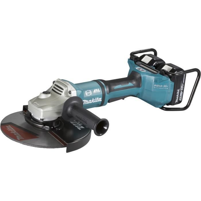Meuleuse ø 230 mm 36 v => 2 x 18 v li-ion 5 ah Makita - 2 baterias, carrega