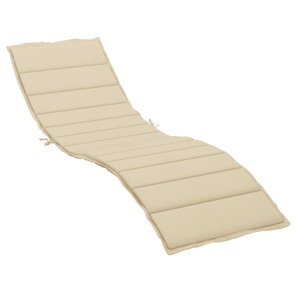 vidaXL cojín de tumbona de tela oxford beige 200x50x3 cm
