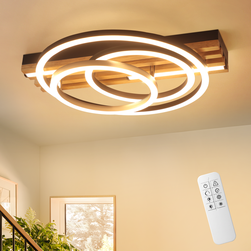 Nettlife lâmpada de teto LED integrado castanho 38x21