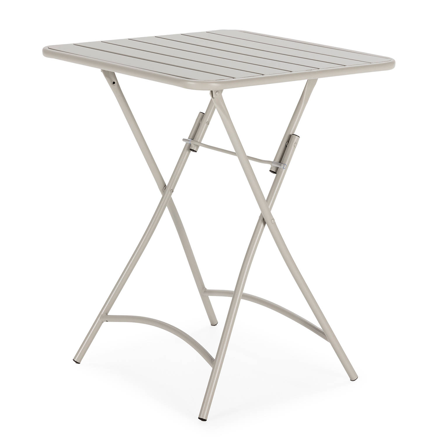 Mesa dobrável de metal perla para jardim em cinza 60x60 cm