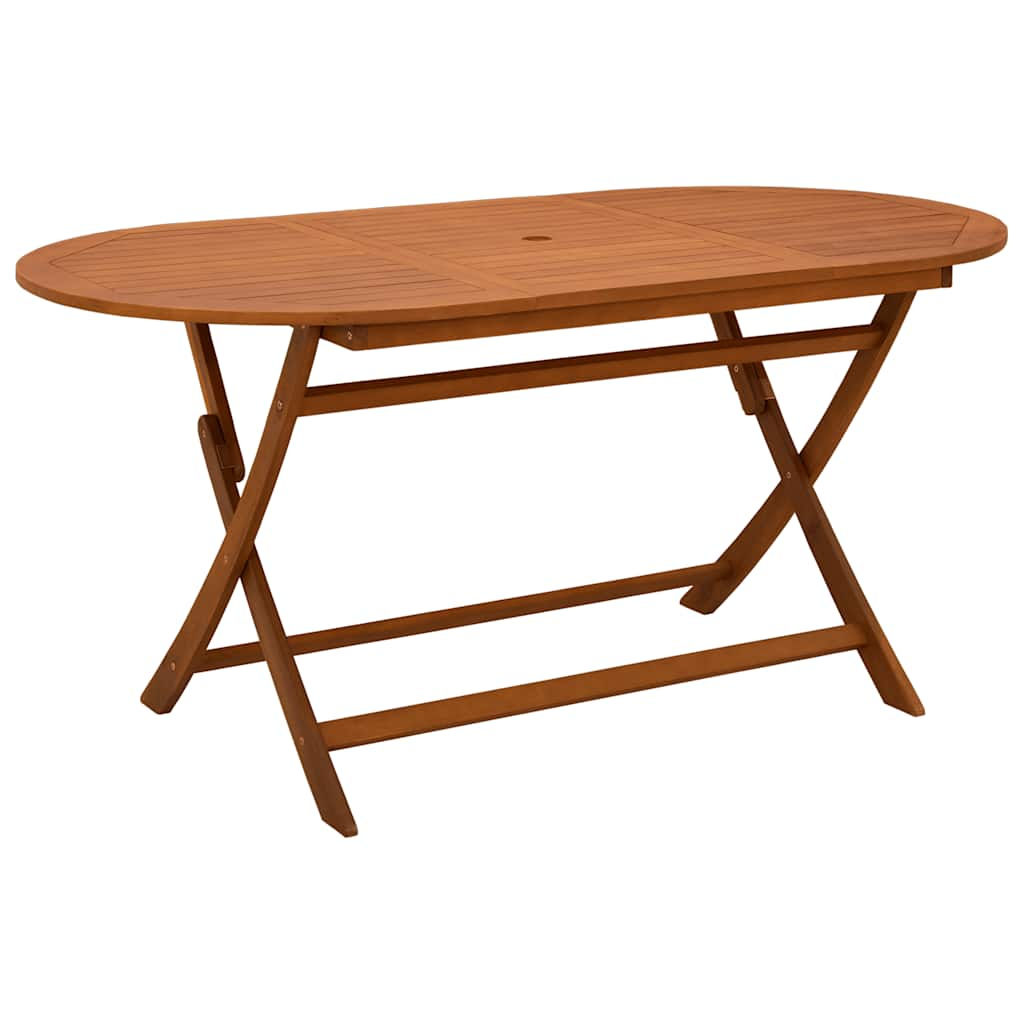 Mesa de jardim dobrável 160x85x75 cm madeira eucalipto maciça