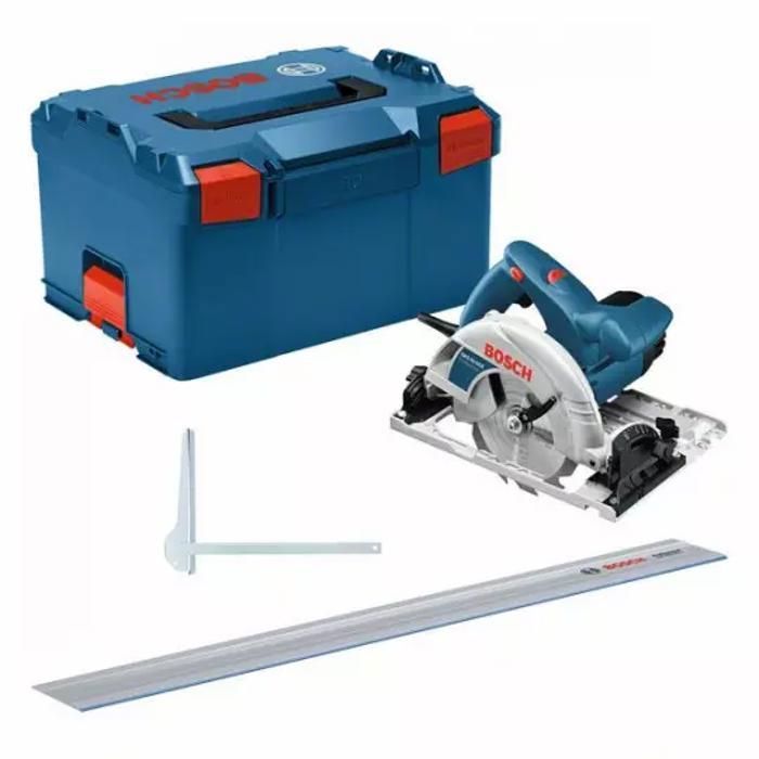 Serra circular gks 55 1350 w - Bosch - com gce + trilho 140 cm - l-boxx - 0