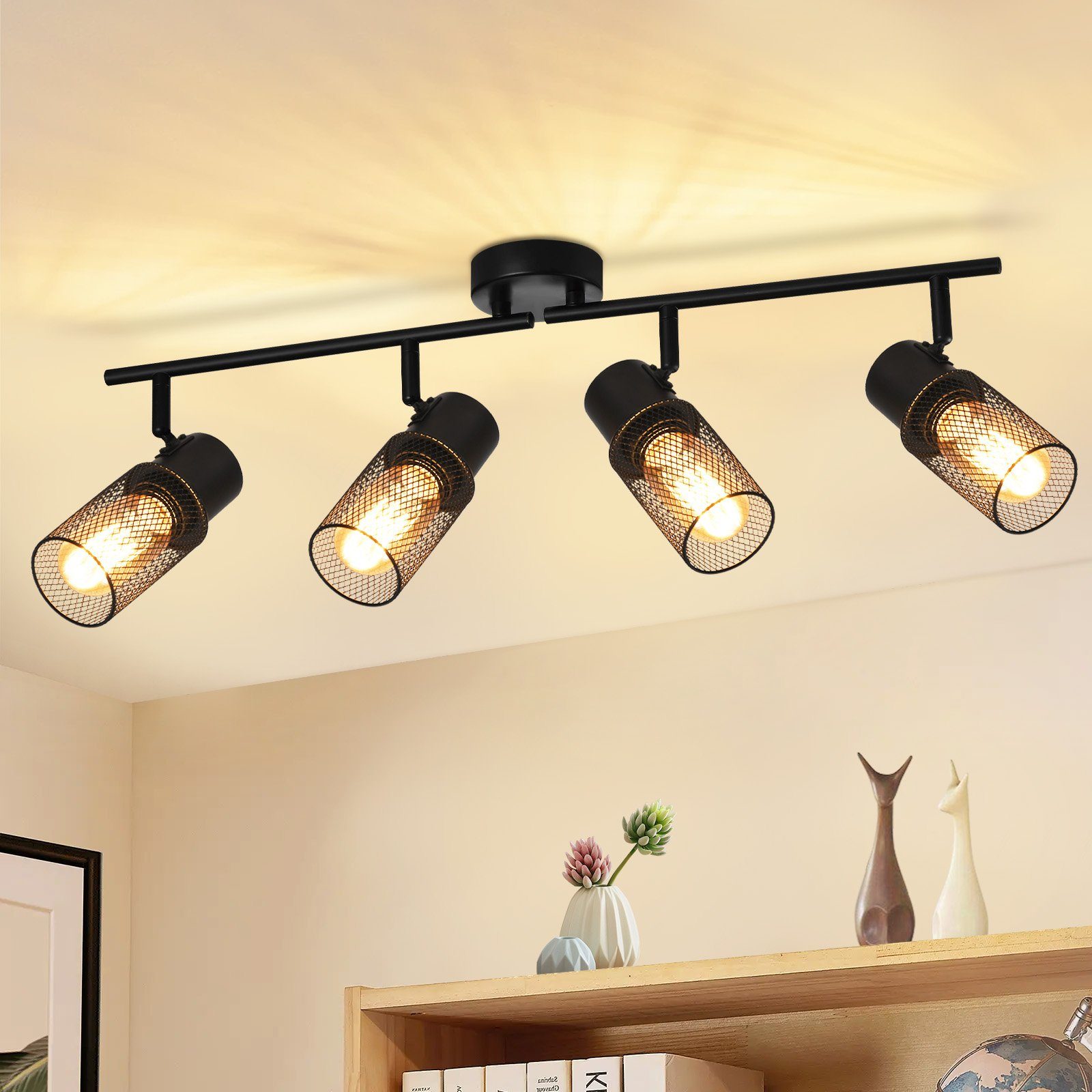 Nettlfe luminária de teto E27 preto 62x15