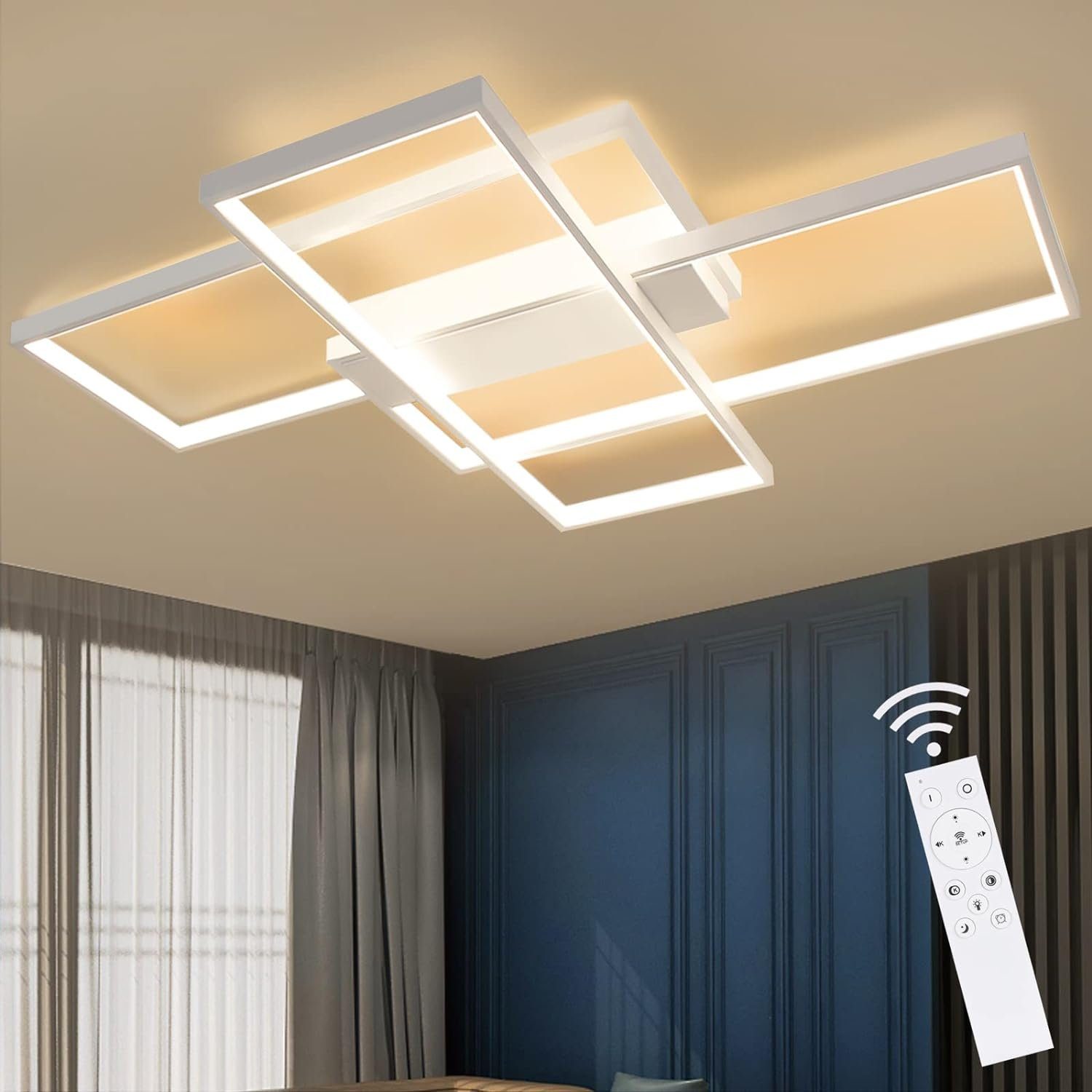 Nettlife plafon LED com comando à distância plafon geométrico moderno