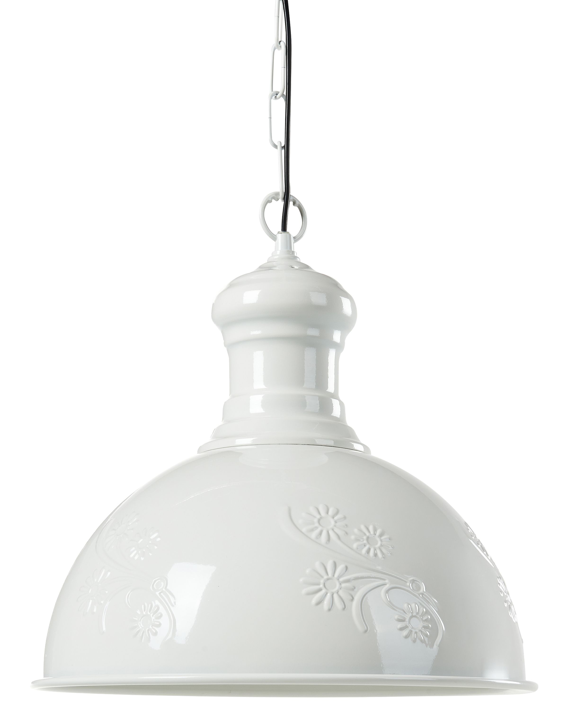 Candeeiro suspenso didessa metal branco creme