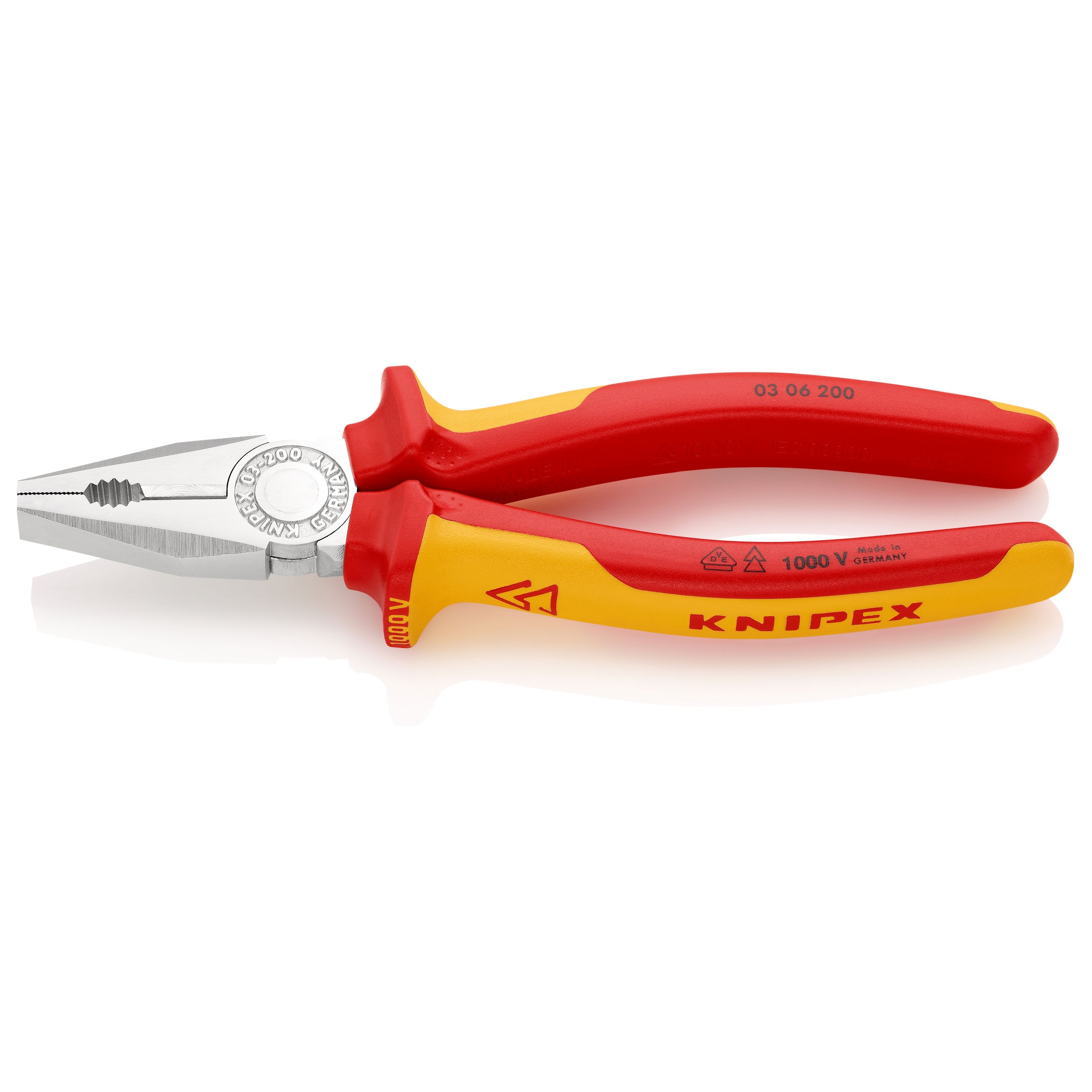 Alicate universal - knipex - 03 06 200 - proteção elétrica - dimensões 5 mm