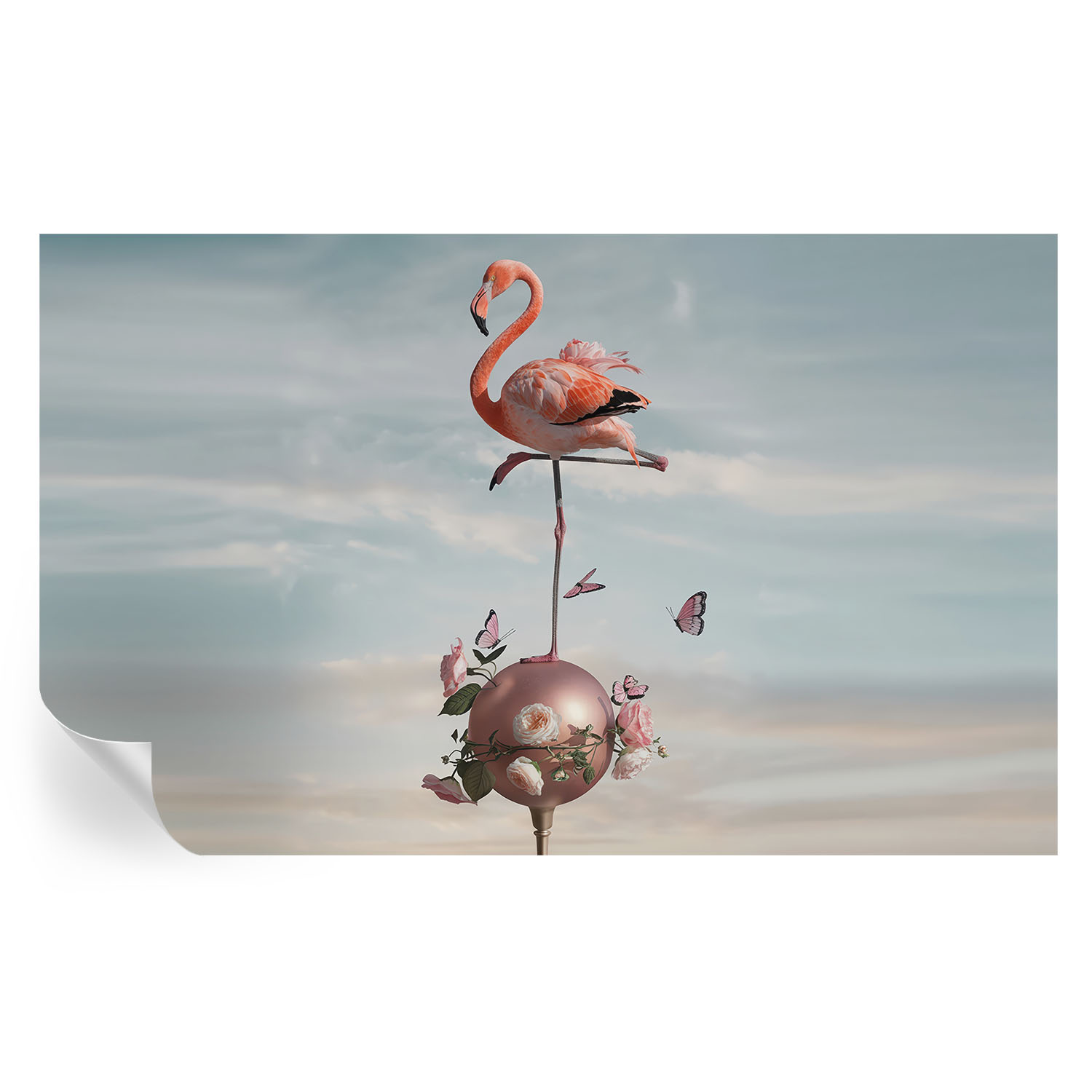 Papel de parede vinílico flamingo elegante 416x254 tulup