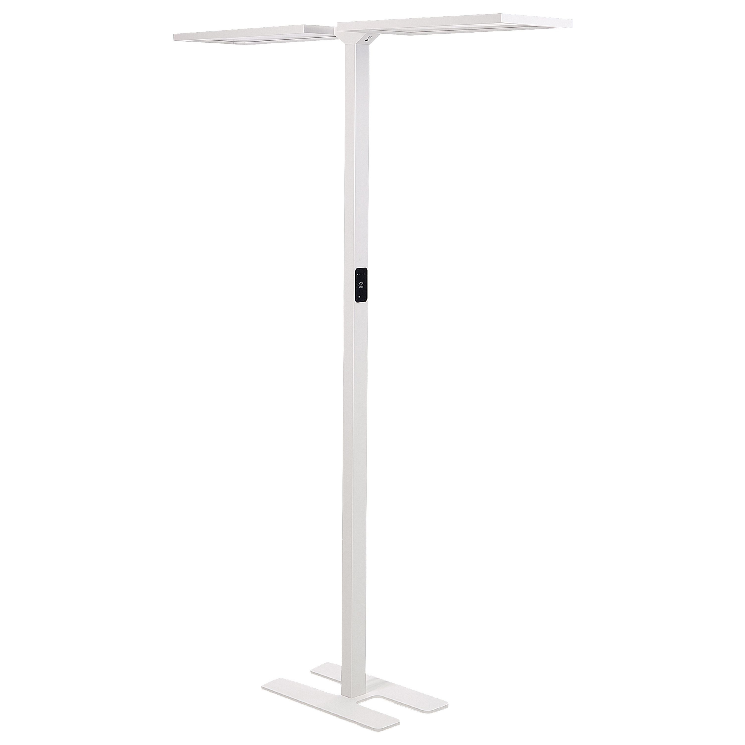 Candeeiro de pé LED sculptor com sensor de movimento metal branco