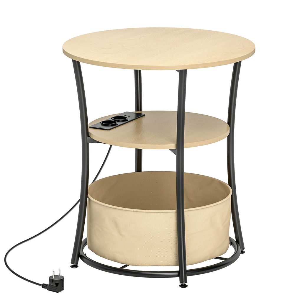 Mesa auxiliar ø50x55,1 cm mdf, metal color marrón Homcom, casa - mesas
