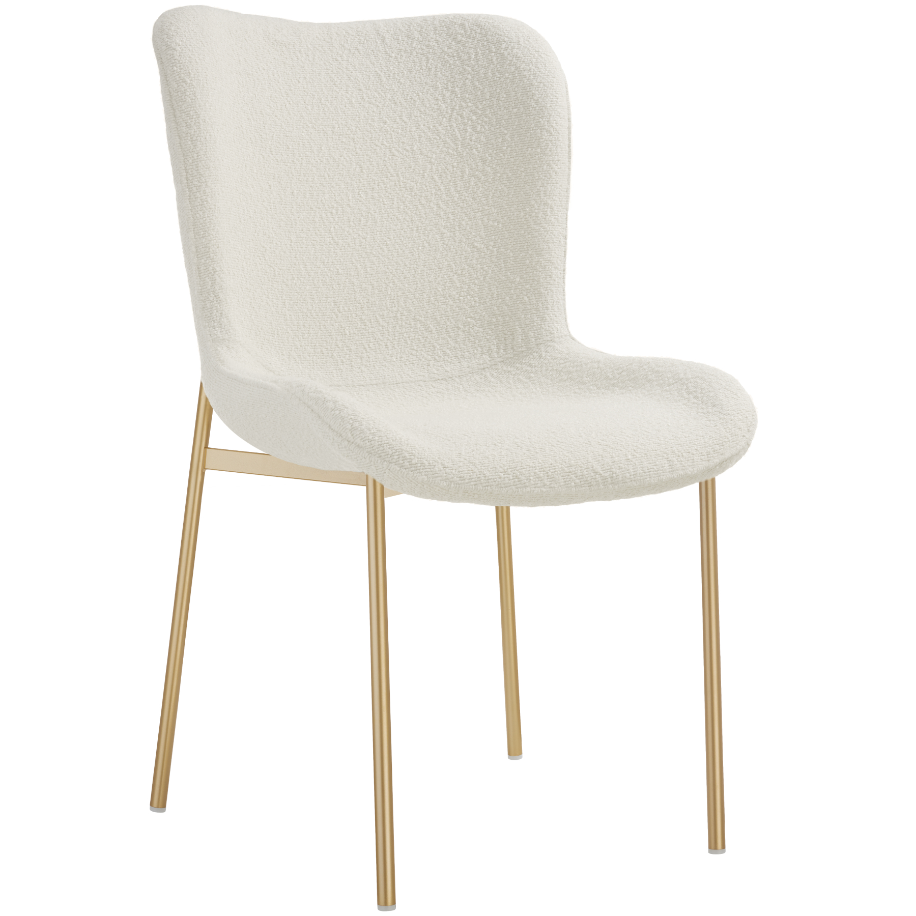 Cadeira de sala de jantar tejido bouclé 54 x 62 x 90 branco/dorado