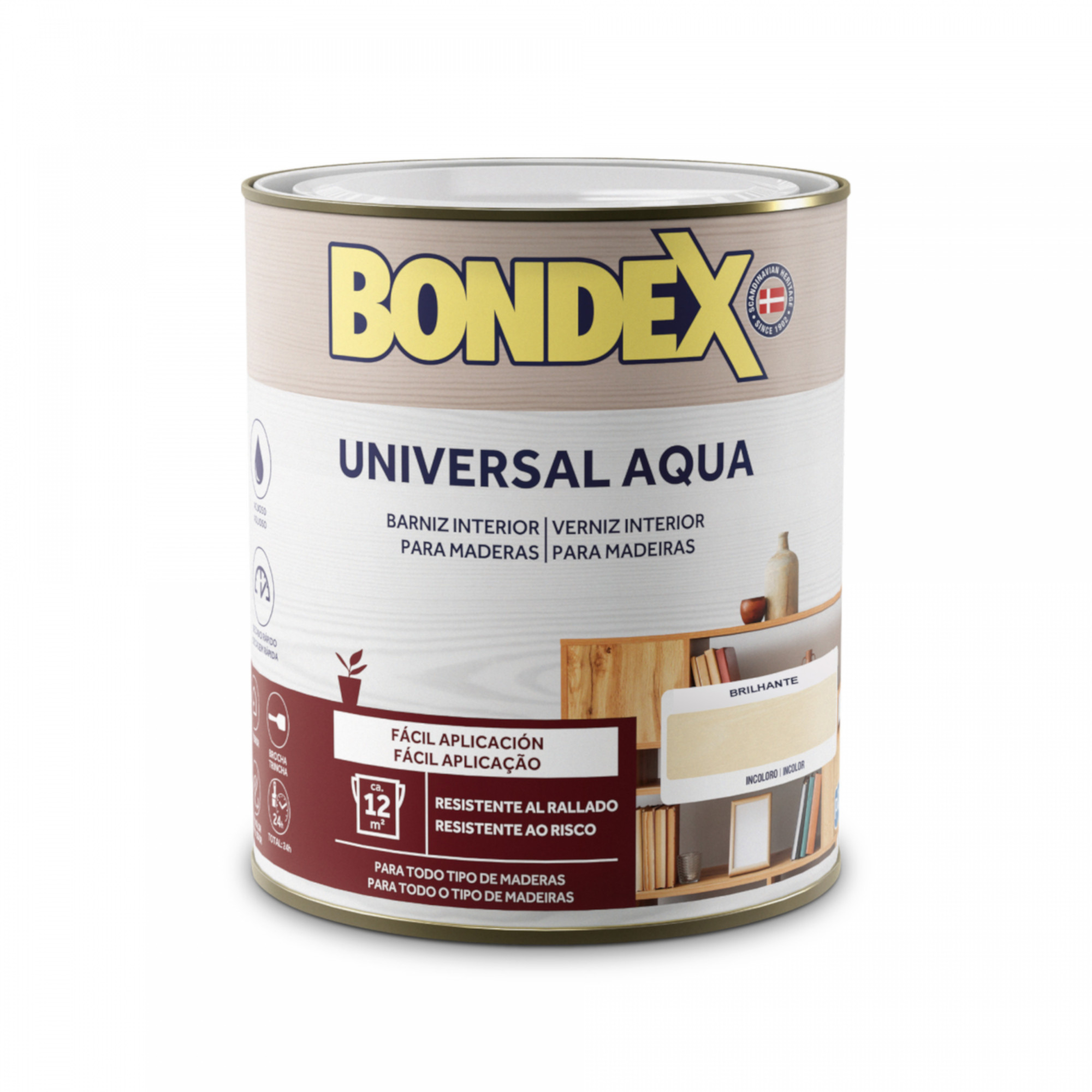 Verniz interior agua acetinado universal carvalho escuro 0,750 L Bondex