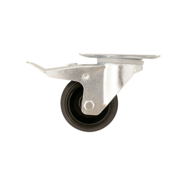 RODA GIRATÓRIA Ø 8 CM COM CHAPA E TRAVÃO