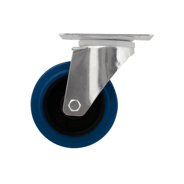 RODA GIRATÓRIA Ø 10 CM COM CHAPA AZUL