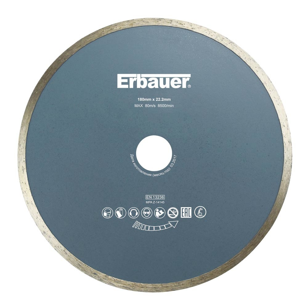 Disco de diamante continuo 180 mm erbauer