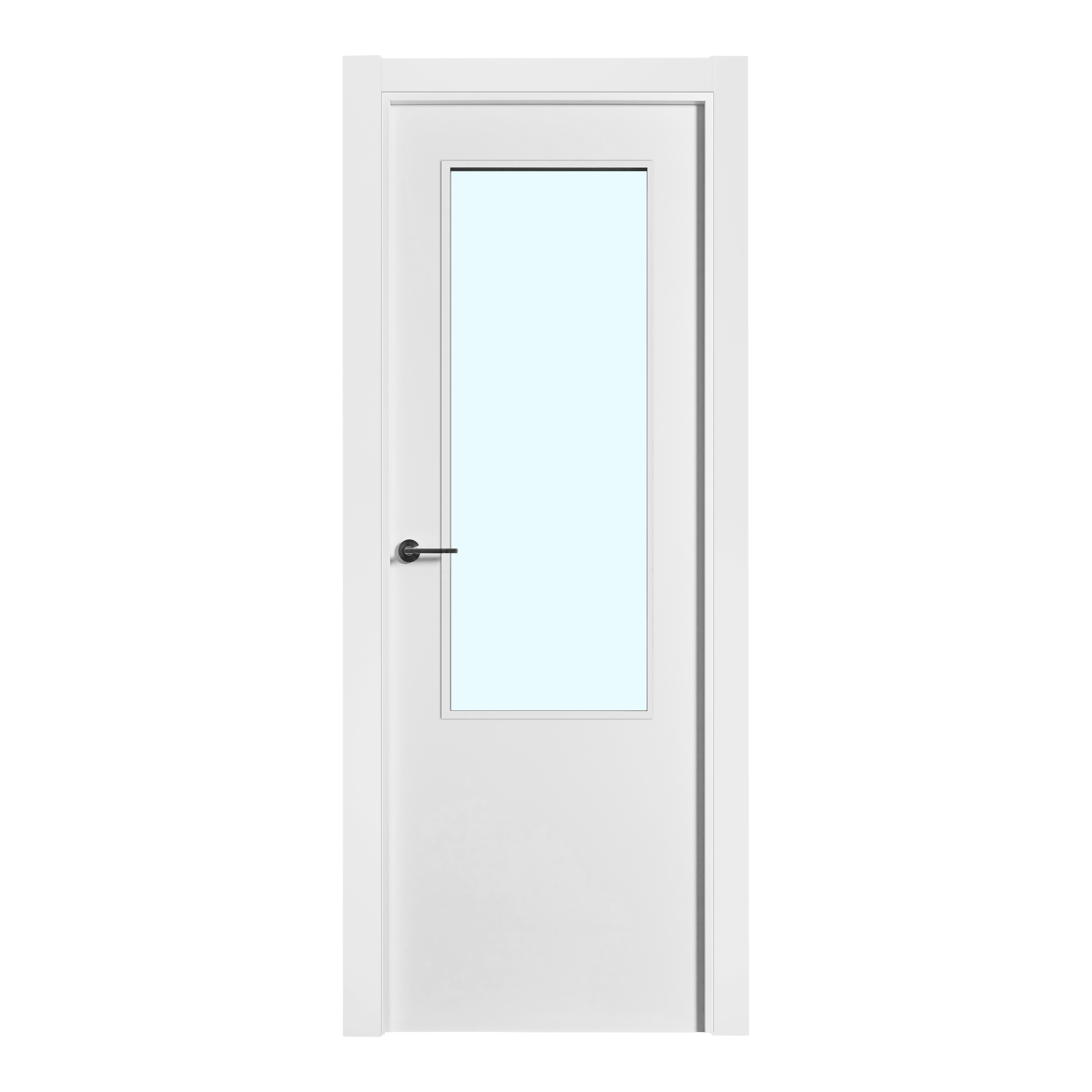 Porta de Interior lacada envidraçada branca Ulla 75 cm esquerda