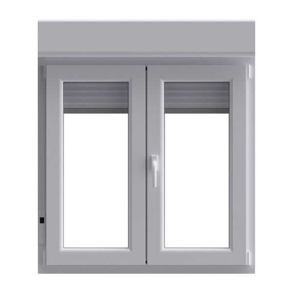 Janela em pvc oscilobatente com Persiana branca 137x120 cm