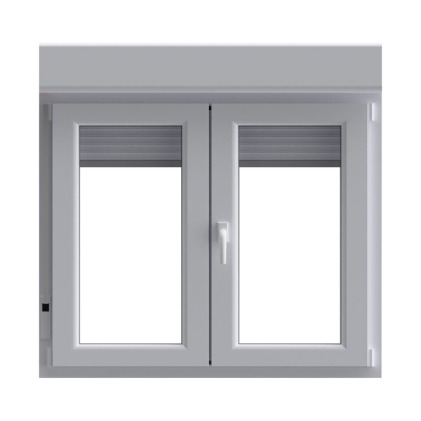 Janela em pvc oscilobatente com Persiana branca 117x120 cm