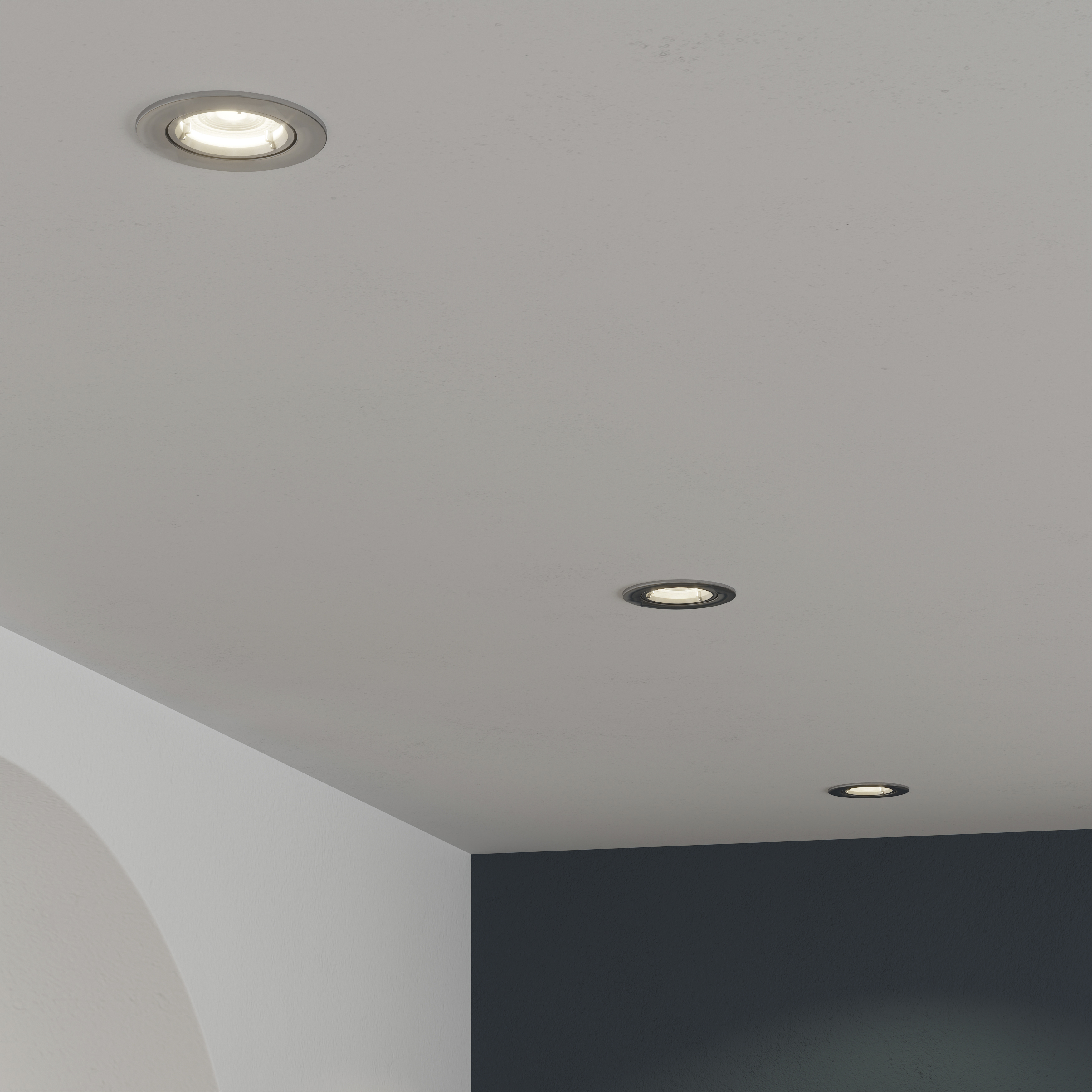 Pack 3 downlights embutidos led cromados orientáveis Cooke & Lewis