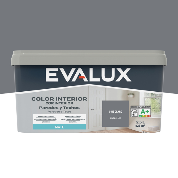 Tinta Interiores Cinzento Claro 2,5 L Evalux