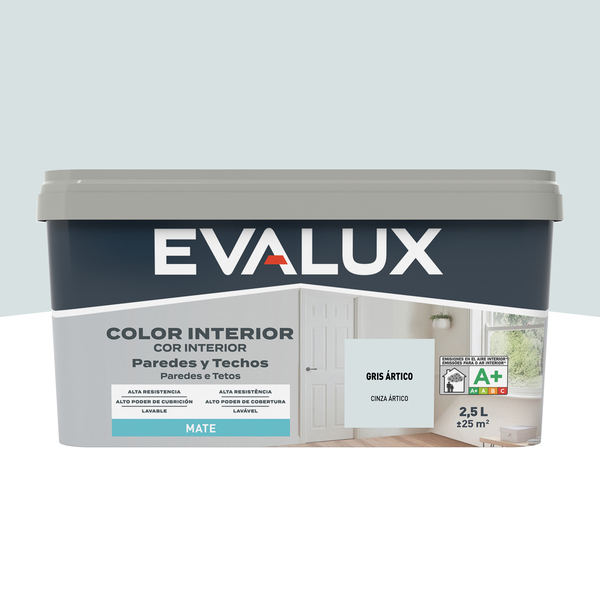 Tinta Interiores Cinzento Ártico 2,5 L Evalux