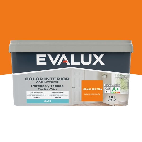 Tinta Interiores Laranja Cristalizada 2,5 L Evalux