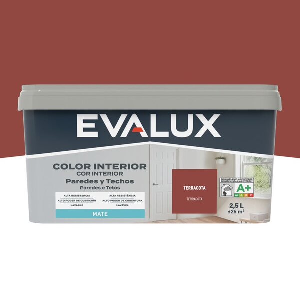 Tinta Interiores Terracota 2,5 L Evalux