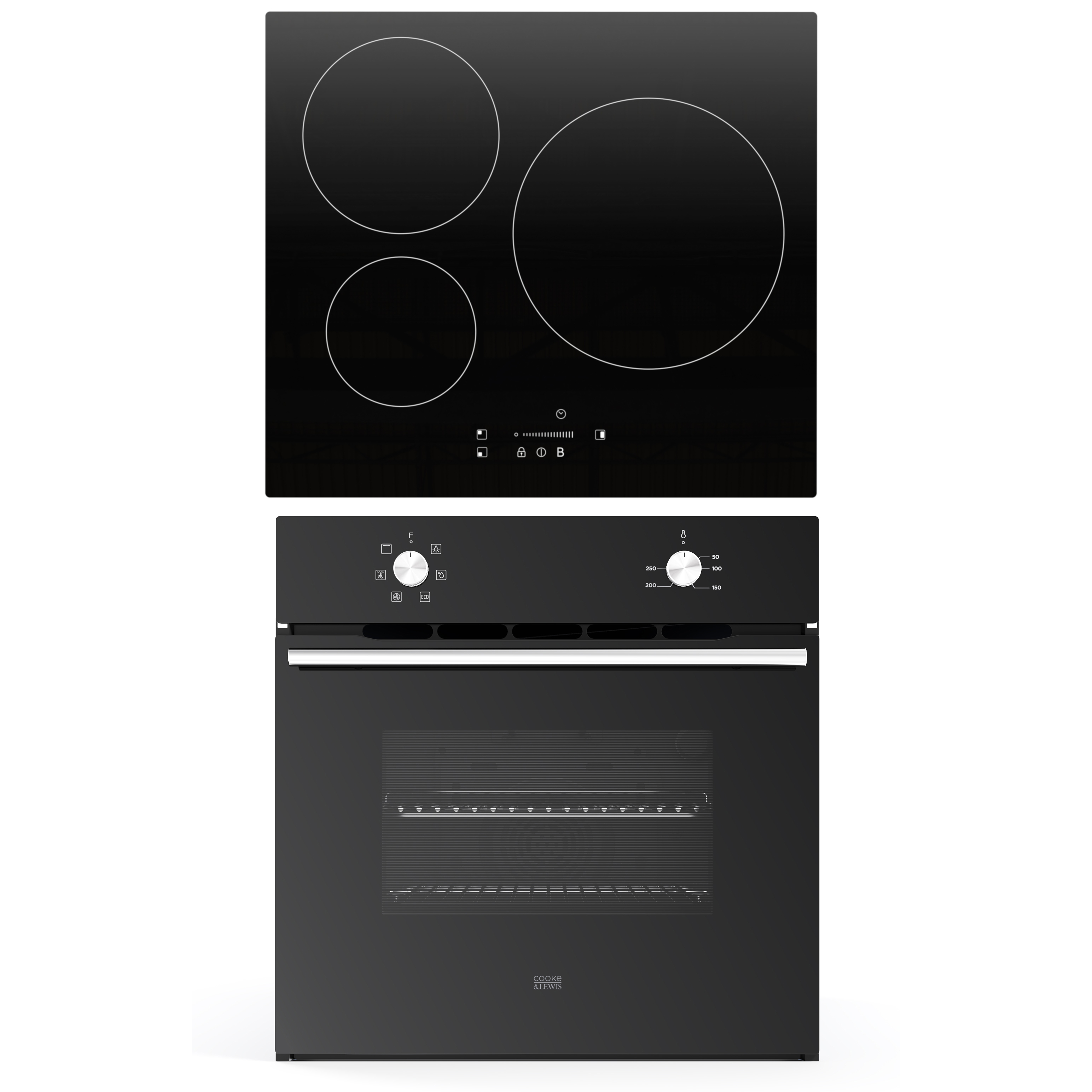 Pack forno e placa de indução 3 fogos Cooke & Lewis