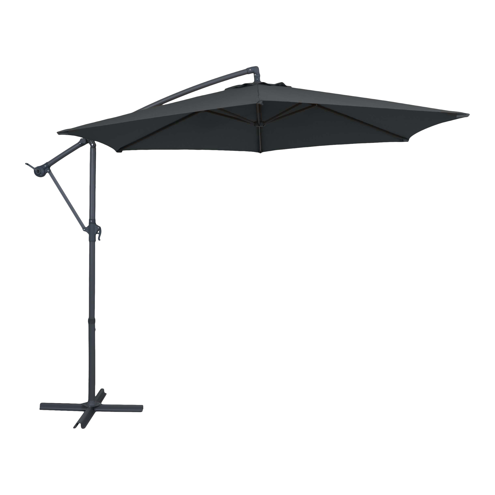 Kigali 3m Parasol Excêntrico Cinzento