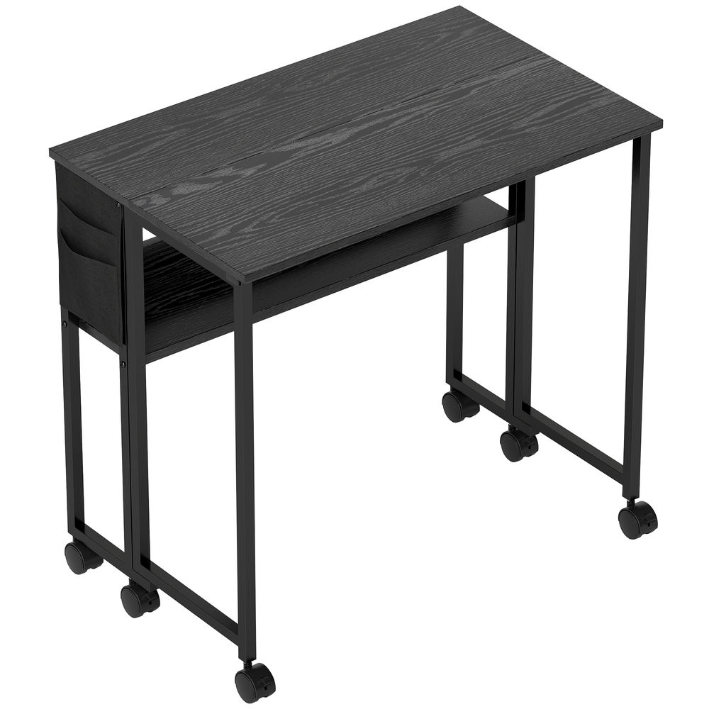 Secretária dobrável 80x50x75 cm mdf, aço Homcom, escritório - secretárias