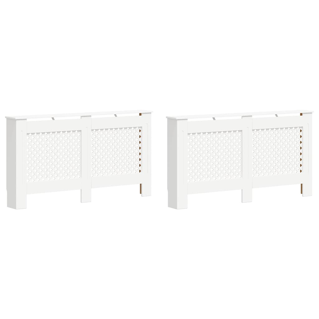 Coberturas de radiador 2 pcs 152x19x81,5 cm mdf branco