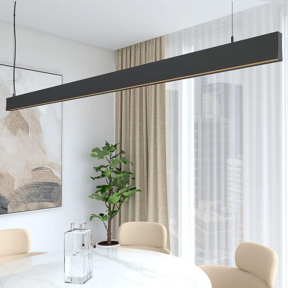 Lâmpada pendente linear preto 1m - luz quente 2700k - regulável em altura