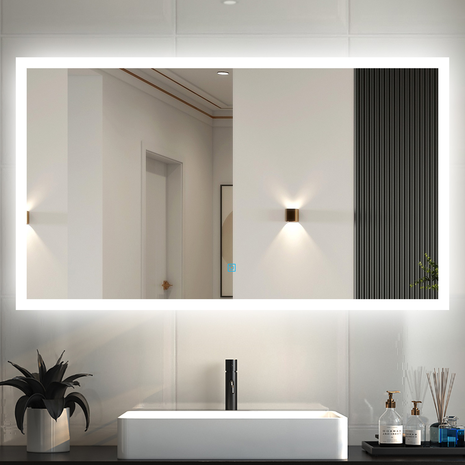 Espelho de casa de banho LED 120×70cm + anti-embaciamento