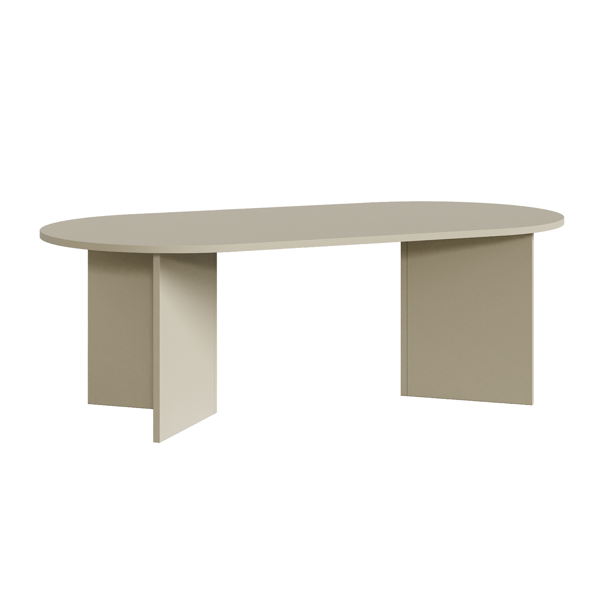 Mesa de centro kynd oval aglomerado 119x60x40 cm areia [en.casa]